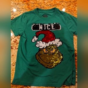Naughty/Nice sequins Grinch T-shirt